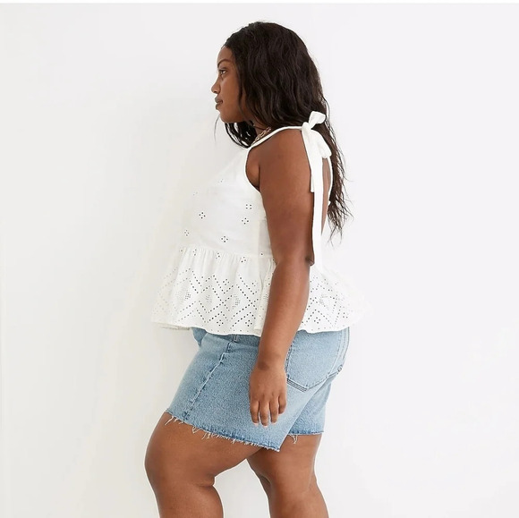 Plus Rosalie Tie-Strap Top in Geo Eyelet SZ 1X - Picture 3 of 11